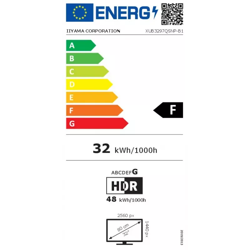 iiyama ProLite XUB3297QSNP-B1 Computer Monitor 81,3 cm (32 Zoll) 2560 x 1440 Pixel Quad HD LED Schwarz