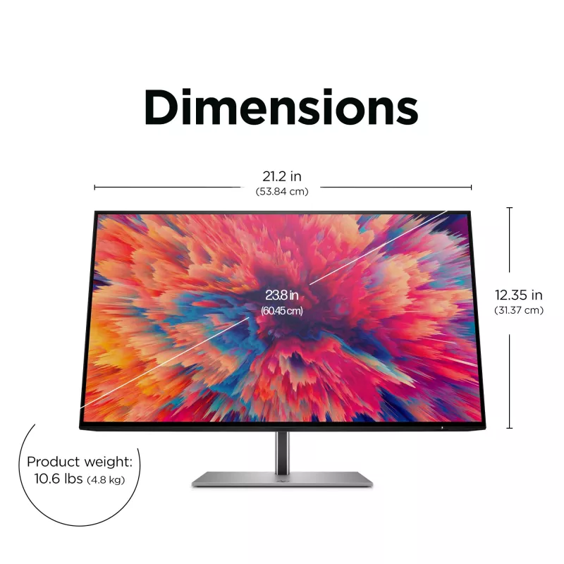 HP Z24q G3 QHD Display, 60,5 cm (23,8 Zoll), 2560 x 1440 Pixel, Quad HD, LCD, 5 ms, Silber