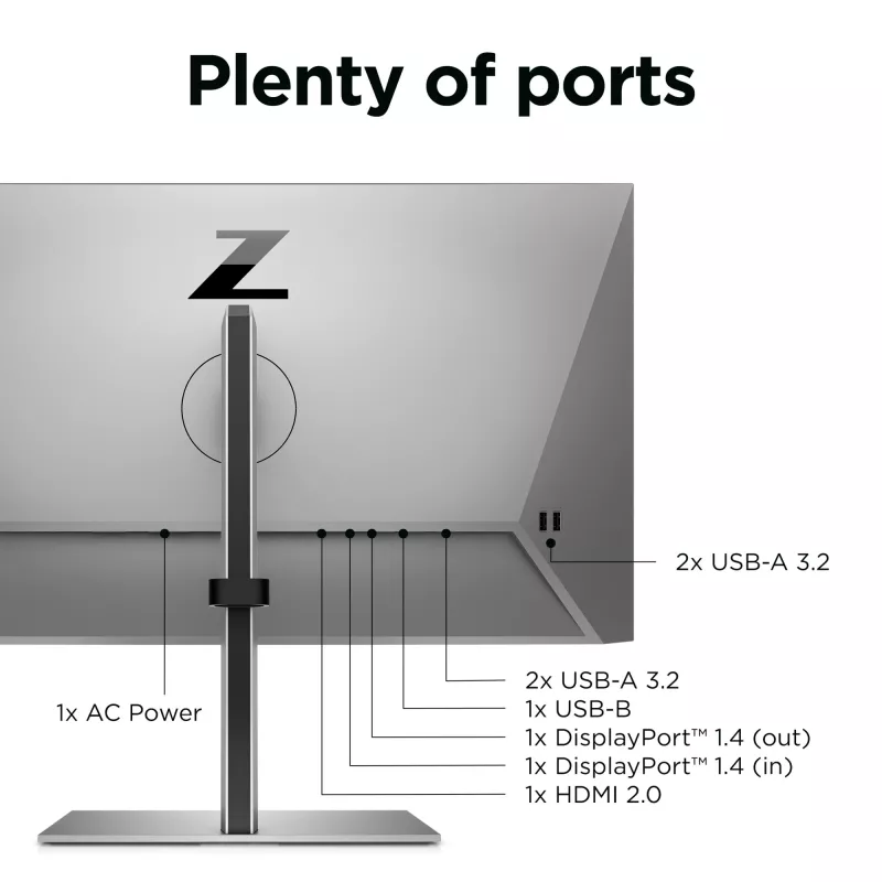 HP Z24q G3 QHD Display, 60,5 cm (23,8 Zoll), 2560 x 1440 Pixel, Quad HD, LCD, 5 ms, Silber