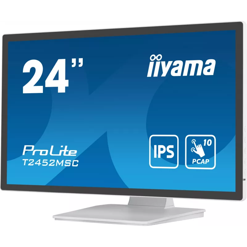 iiyama ProLite T2452MSC-W1 Computer-Monitor 61 cm (24 Zoll) 1920 x 1080 Pixel Full HD LCD Touchscreen Multi-User Weiß