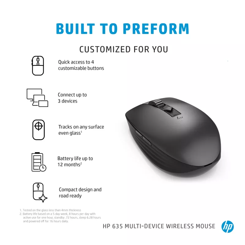 Maus HP 635 Multi-Device Wireless RF Wireless + Bluetooth