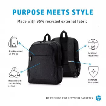 HP Prelude Pro 15.6-Zoll Rucksack aus recyceltem Material, Rucksack, 39,6 cm (15,6 inch), 480 g