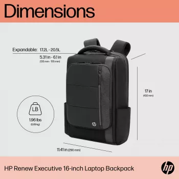 HP Renew Executive 16-Zoll-Laptop-Rucksack, Rucksack, 40,9 cm (16,1 Zoll), 890 g