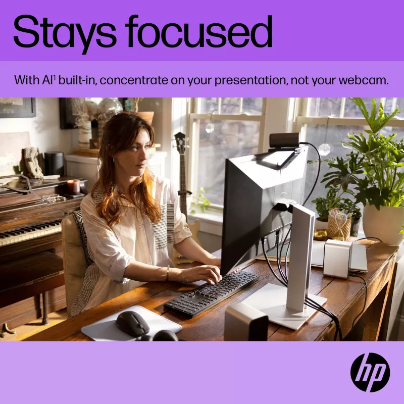 HP 325 FHD Webcam, Business, Windows 10, Windows 11, MacOS, 72 mm, 53,6 mm, 53,2 mm