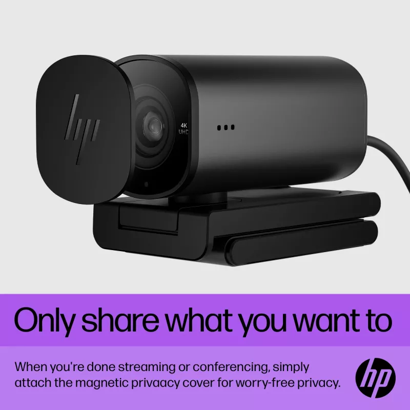 HP 325 FHD Webcam, Business, Windows 10, Windows 11, MacOS, 72 mm, 53,6 mm, 53,2 mm