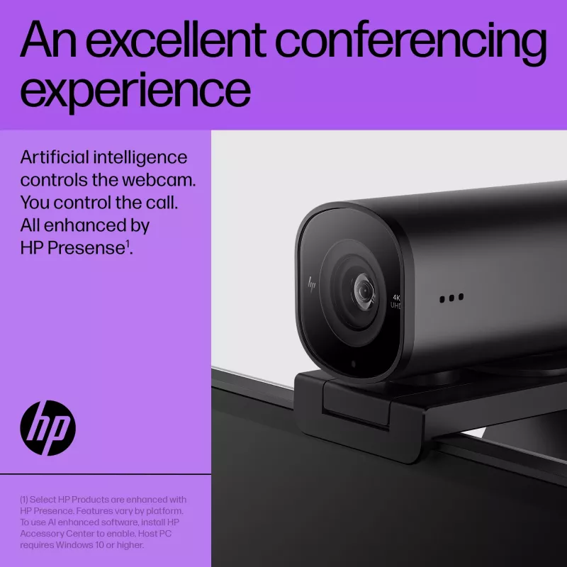 HP 325 FHD Webcam, Business, Windows 10, Windows 11, MacOS, 72 mm, 53,6 mm, 53,2 mm