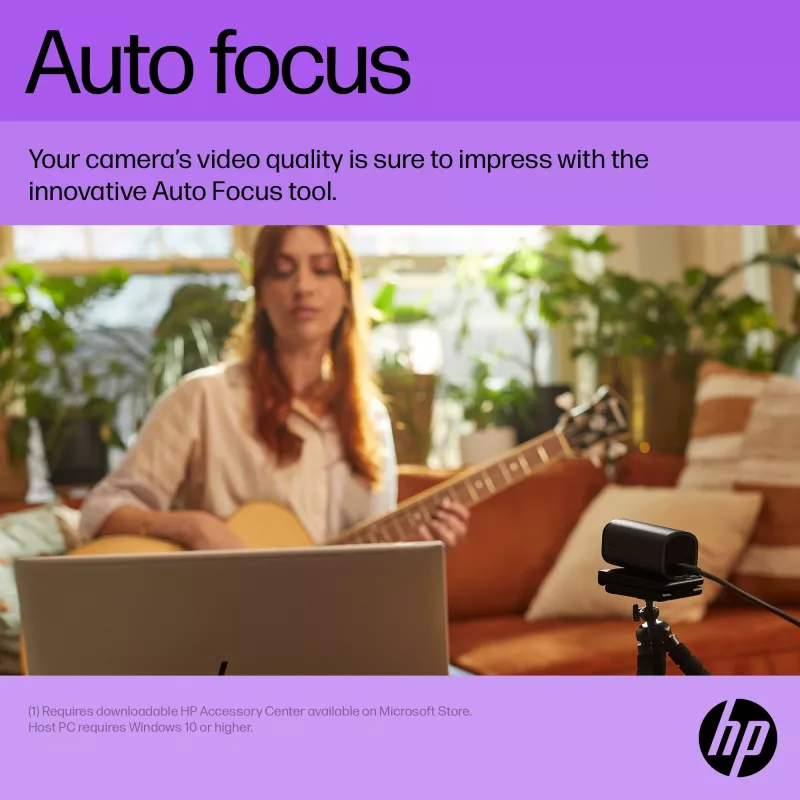 HP 325 FHD Webcam, Business, Windows 10, Windows 11, MacOS, 72 mm, 53,6 mm, 53,2 mm