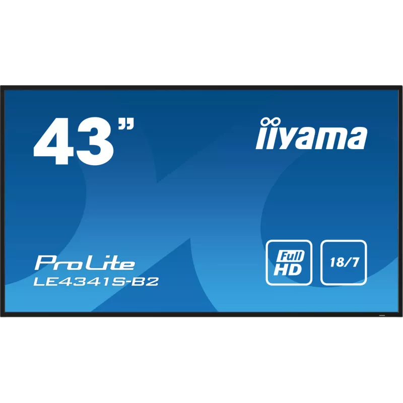 iiyama PROLITE LE4341S-B2 Digital-Signage-Flachbildschirm 108 cm (42,5 Zoll) LCD 350 cd/m² Full HD Schwarz 18/7