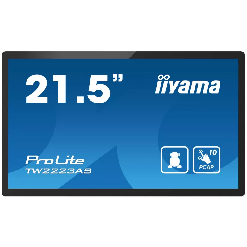 iiyama TW2223AS-B2 Signage Display Interaktives Flachbildpanel 54,6 cm (21,5 Zoll) Wi-Fi 345 cd/m² Full HD Schwarz Touchscreen Integrierter Prozessor Android 24/7