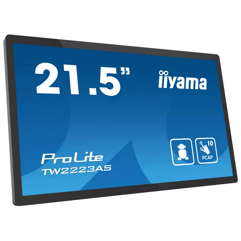 iiyama TW2223AS-B2 Signage Display Interaktives Flachbildpanel 54,6 cm (21,5 Zoll) Wi-Fi 345 cd/m² Full HD Schwarz Touchscreen Integrierter Prozessor Android 24/7