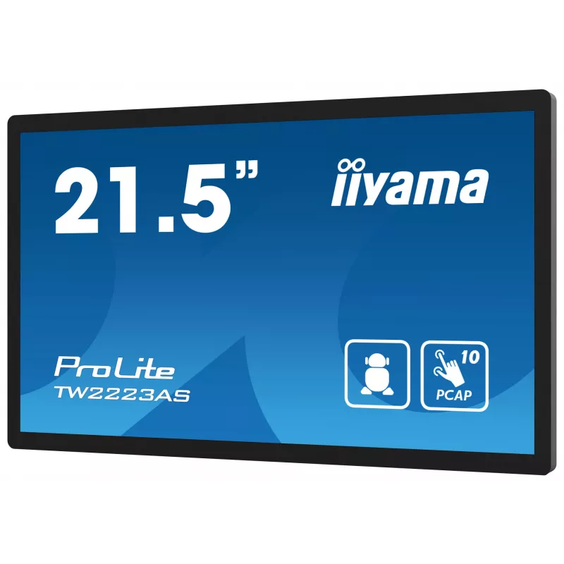 iiyama TW2223AS-B2 Signage Display Interaktives Flachbildpanel 54,6 cm (21,5 Zoll) Wi-Fi 345 cd/m² Full HD Schwarz Touchscreen Integrierter Prozessor Android 24/7