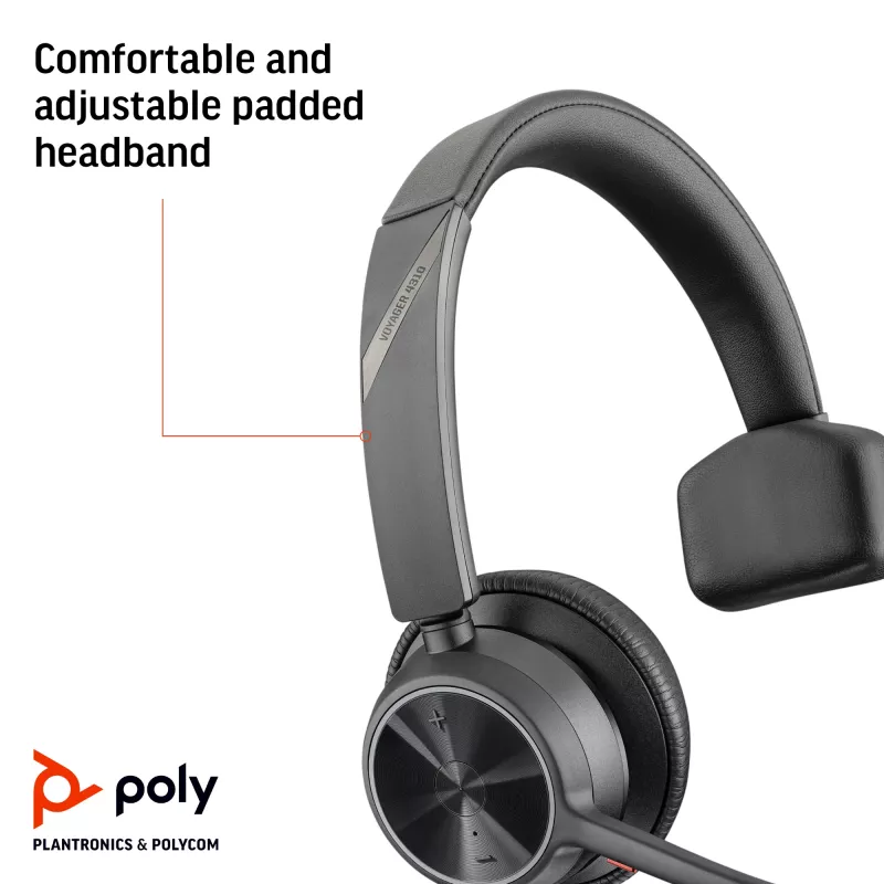 HP Poly Voyager 4310 USB-A Headset +BT700 Dongle, kabellos, Büro/Callcenter, 20 - 20000 Hz, 122 g, Headset, Schwarz