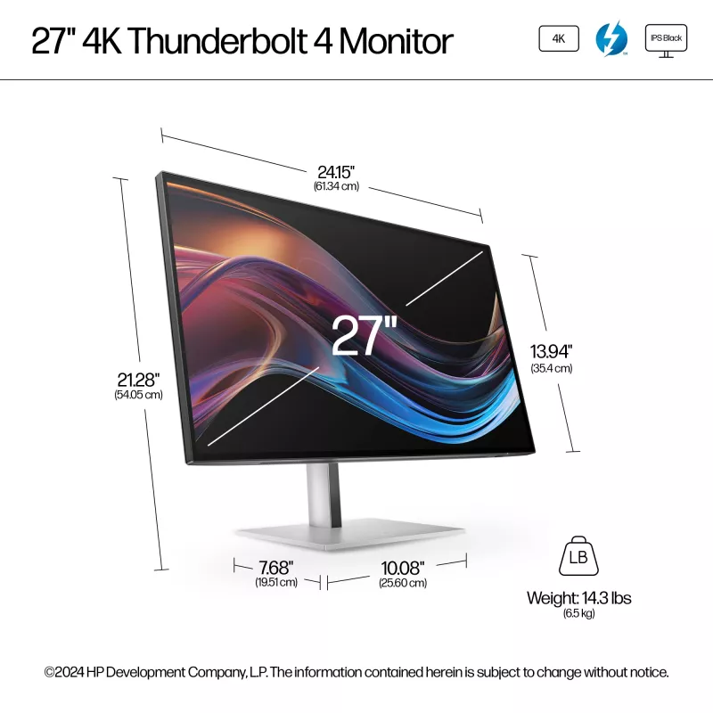 Monitor HP Series 7 Pro 27 Zoll 4K Thunderbolt 4 LCD 3840 x 2160