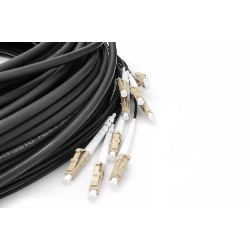DIGITUS Breakout-Kabel - 12 Fasern OM4 LC/UPC-LC/UPC universelle Farbe schwarz 100 m