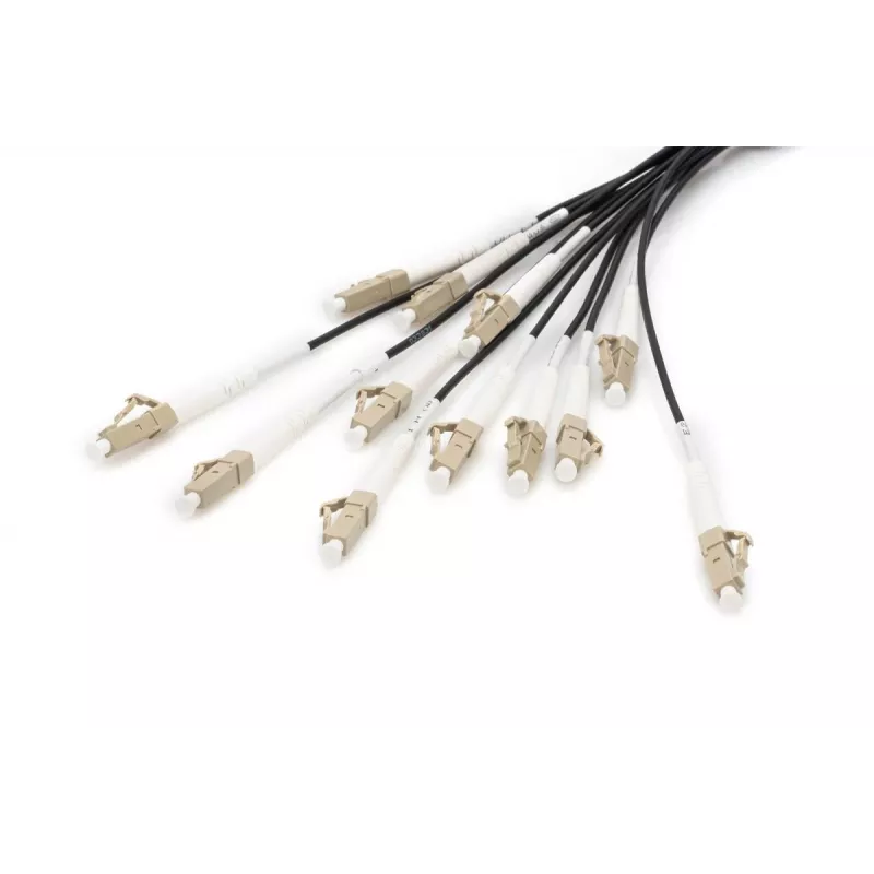 DIGITUS Breakout-Kabel - 12 Fasern OM4 LC/UPC-LC/UPC universelle Farbe schwarz 100 m