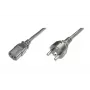 DIGITUS Netzkabel, CEE 7/7 (Typ-F) – C13 M/F, 1m H05VVF3G 0,75mm² schwarz
