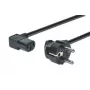 DIGITUS Netzkabel, CEE 7/7 (Typ-F) - C13, 90° abgewinkelt M/W, 1,8 m, H05VV-F3G 0,75 mm² schwarz EU-Richtlinie