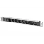DIGITUS 1U Aluminium-PDU, 8x italienische Ausgänge, Vorsicherungs-10A-Stecker, 250VAC