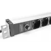 DIGITUS 1U Aluminium-PDU, 8x italienische Ausgänge, Vorsicherungs-10A-Stecker, 250VAC