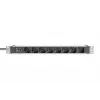 DIGITUS 1U Aluminium-PDU, 8x italienische Ausgänge, Vorsicherungs-10A-Stecker, 250VAC