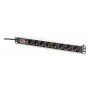 DIGITUS PDU - 1U Aluminium-Rackmontage 7x Sicherheit + 1x Ausgang 16A 4000W 250VAC 50/60Hz Überlastschutz