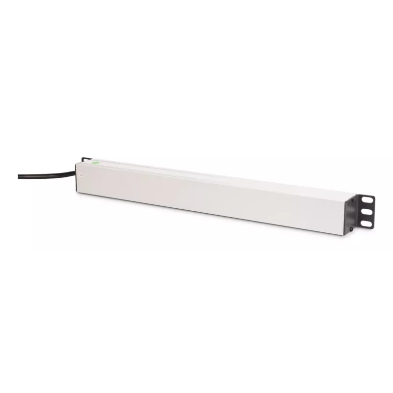 DIGITUS PDU - 1U Aluminium-Rackmontage 7x Sicherheit + 1x Ausgang 16A 4000W 250VAC 50/60Hz Überlastschutz