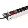 DIGITUS PDU - 1U Aluminium-Rackmontage 7x Sicherheit + 1x Ausgang 16A 4000W 250VAC 50/60Hz Überlastschutz