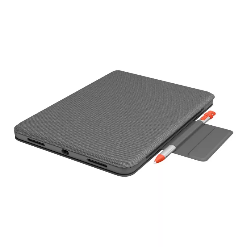 LOGITECH Folio Touch Tastaturhülle mit Hintergrundbeleuchtung und Trackpad Oxford Grau für iPad Air (4. Generation) Deutsch Qwertz