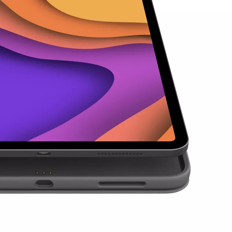 LOGITECH Folio Touch Tastaturhülle mit Hintergrundbeleuchtung und Trackpad Oxford Grau für iPad Air (4. Generation) Deutsch Qwertz