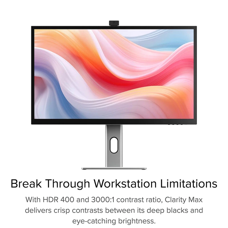 ALOGIC Desktop-Monitor - Clarity Pro - 27 Zoll - 3840x2160 (4K UHD) mit 65W PD und Webcam