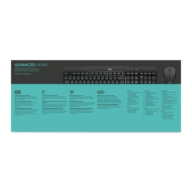 LOGITECH Mk540 Advanced Kabelloses Tastatur- und Maus-Set - Azerty Belgisch