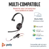 HP Poly Blackwire 5210 Monaural USB-C Headset +3.5mm Plug +USB-C/A Adapter (Bulk)