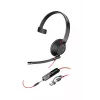 HP Poly Blackwire 5210 Monaural USB-C Headset +3.5mm Plug +USB-C/A Adapter (Bulk)