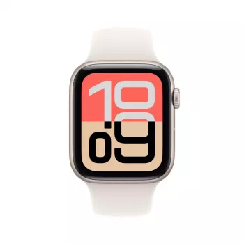 APPLE Watch SE 3 GPS + Cellular 44mm Starlight Aluminium Gehäuse mit Starlight Sportarmband S/M