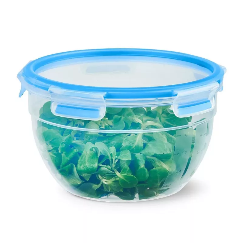 EMSA CLIP & CLOSE N10114 Runder Behälter 2,6 L Blau, Transparent 1 Stück