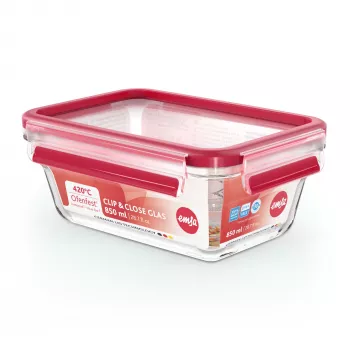 EMSA CLIP & CLOSE N10408 Rechteckige Box 0,85 l Transparent 1 Stück(e)