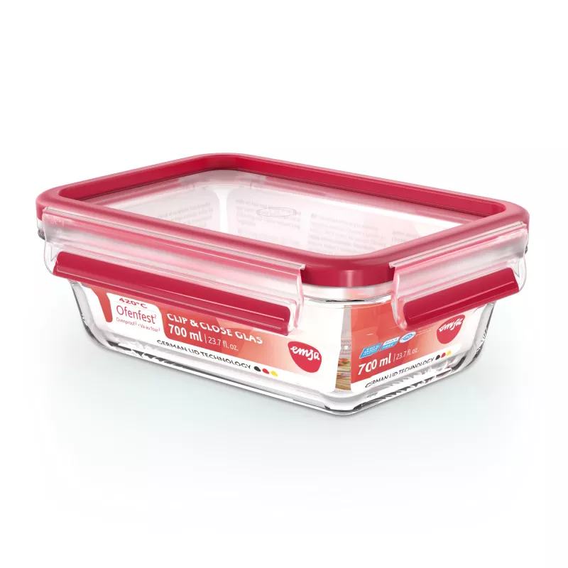 EMSA CLIP & CLOSE N10406 Rechteckige Box 0,7 L Transparent 1 Stück