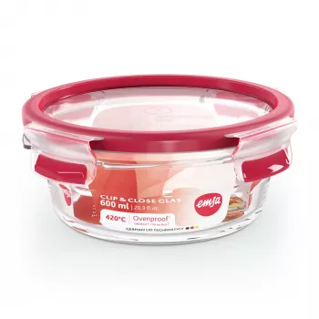 EMSA CLIP & CLOSE N10403 Runde Dose 0,6 L Transparent 1 Stk.