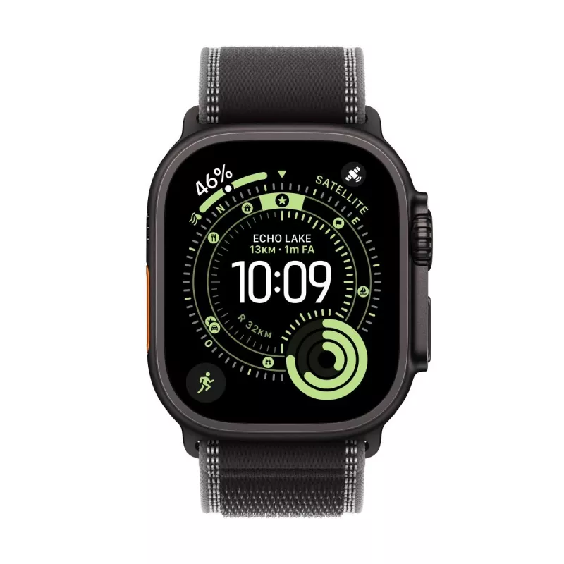 APPLE Watch Ultra 3 (2025) LTE 49mm Titanium Gehäuse mit Trail Loop M/L - Schwarz/Dunkelgrau