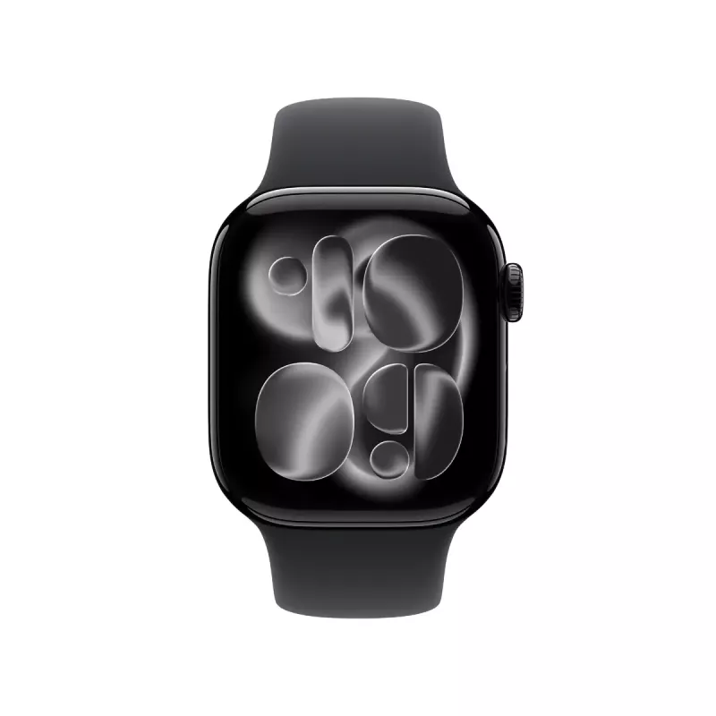 APPLE Watch Series 11 (2025) GPS 42mm Jet Black Aluminium Gehäuse mit Sport Armband S/M - Schwarz