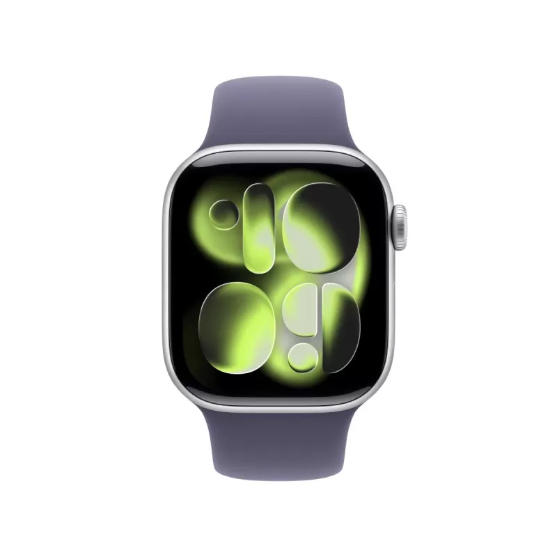APPLE Watch Series 11 GPS 42mm silbernes Aluminiumgehäuse mit lila Nebel Sportarmband S/M