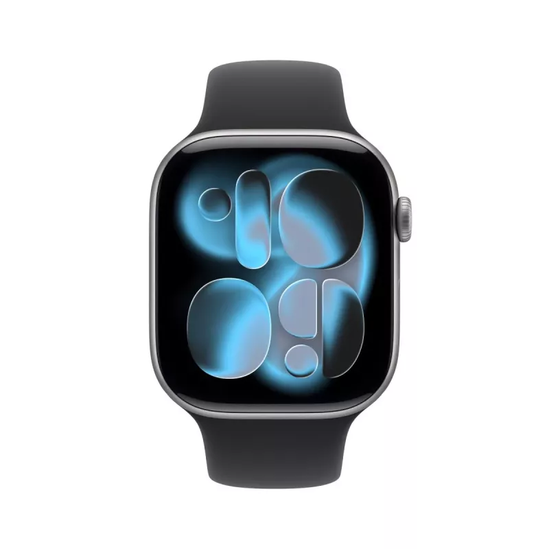 APPLE Watch Series 11 GPS 46mm Space Graues Aluminiumgehäuse mit schwarzem Sportarmband S/M