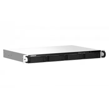 QNAP TS-464eU NAS Rack (1U) Intel® Celeron® N5095 8 GB DDR4 0 TB QNAP Turbo System Aluminium, Schwarz