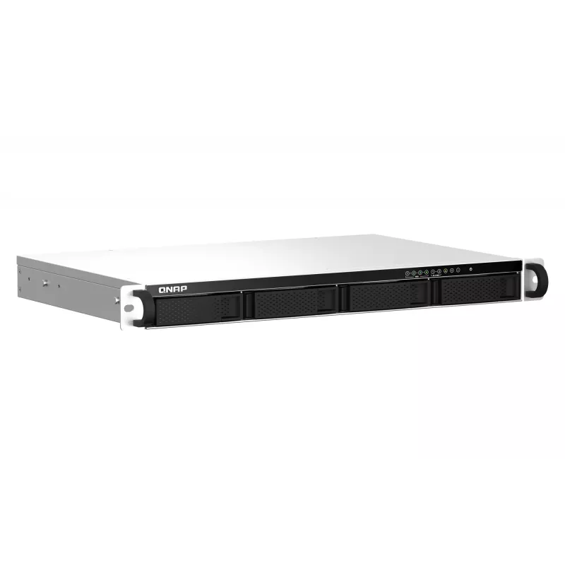 QNAP TS-464eU NAS Rack (1U) Intel® Celeron® N5095 8 GB DDR4 0 TB QNAP Turbo System Aluminium, Schwarz
