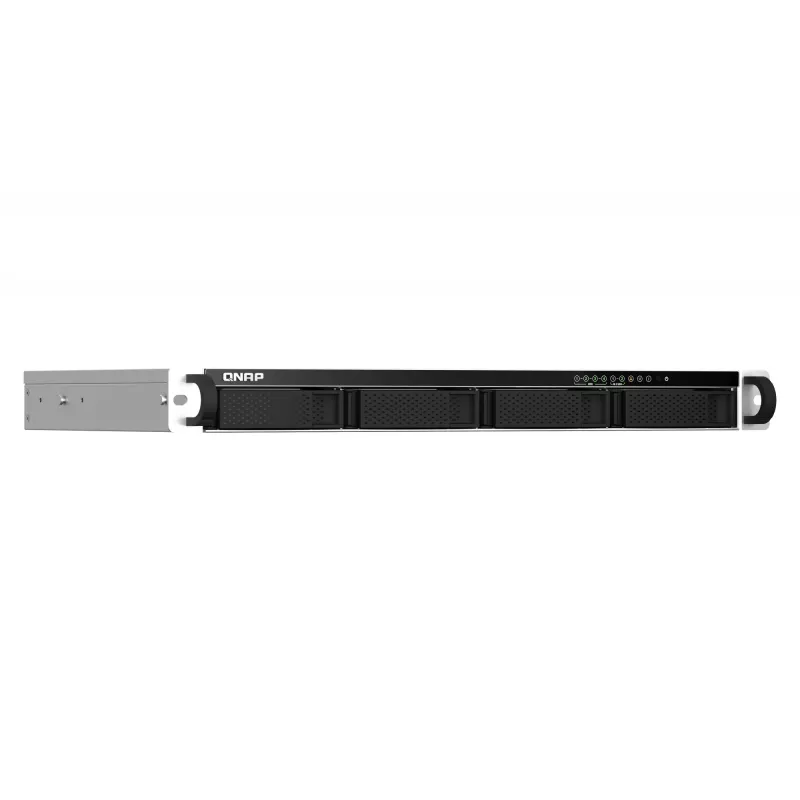 QNAP TS-464eU NAS Rack (1U) Intel® Celeron® N5095 8 GB DDR4 0 TB QNAP Turbo System Aluminium, Schwarz