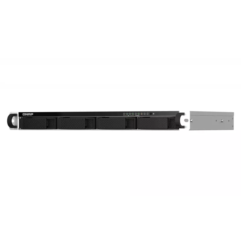 QNAP TS-464eU NAS Rack (1U) Intel® Celeron® N5095 8 GB DDR4 0 TB QNAP Turbo System Aluminium, Schwarz