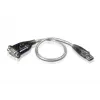 ATEN USB-auf-Seriell-Konverter, Edelstahl, Transparent, Schwarz, 0,35 m, USB Typ-A, DB-9, Stecker, Stecker