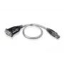 ATEN USB-auf-Seriell-Konverter, Edelstahl, Transparent, Schwarz, 0,35 m, USB Typ-A, DB-9, Stecker, Stecker