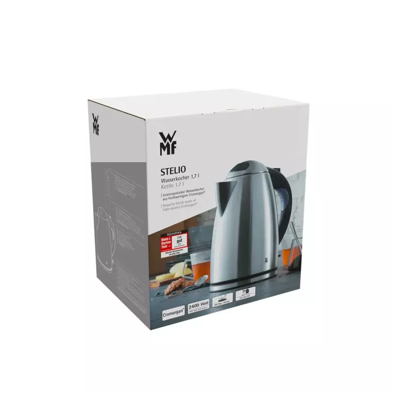 WMF Stelio 0413020012 Wasserkocher 1,7 L 2400 W Schwarz, Edelstahl