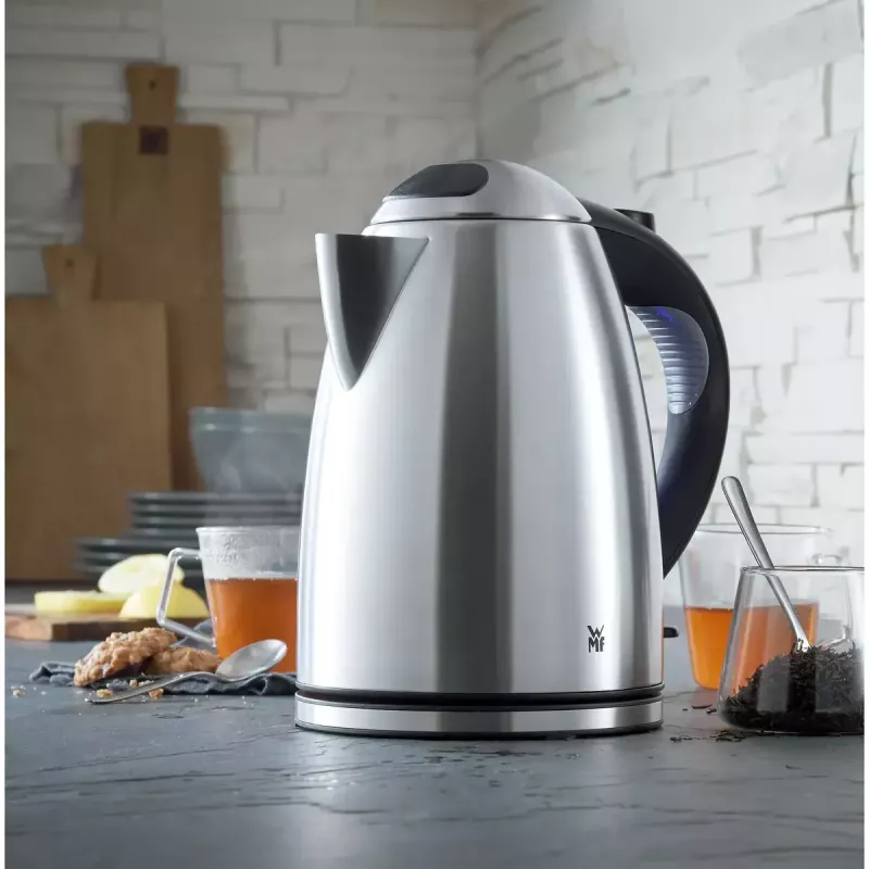 WMF Stelio 0413020012 Wasserkocher 1,7 L 2400 W Schwarz, Edelstahl